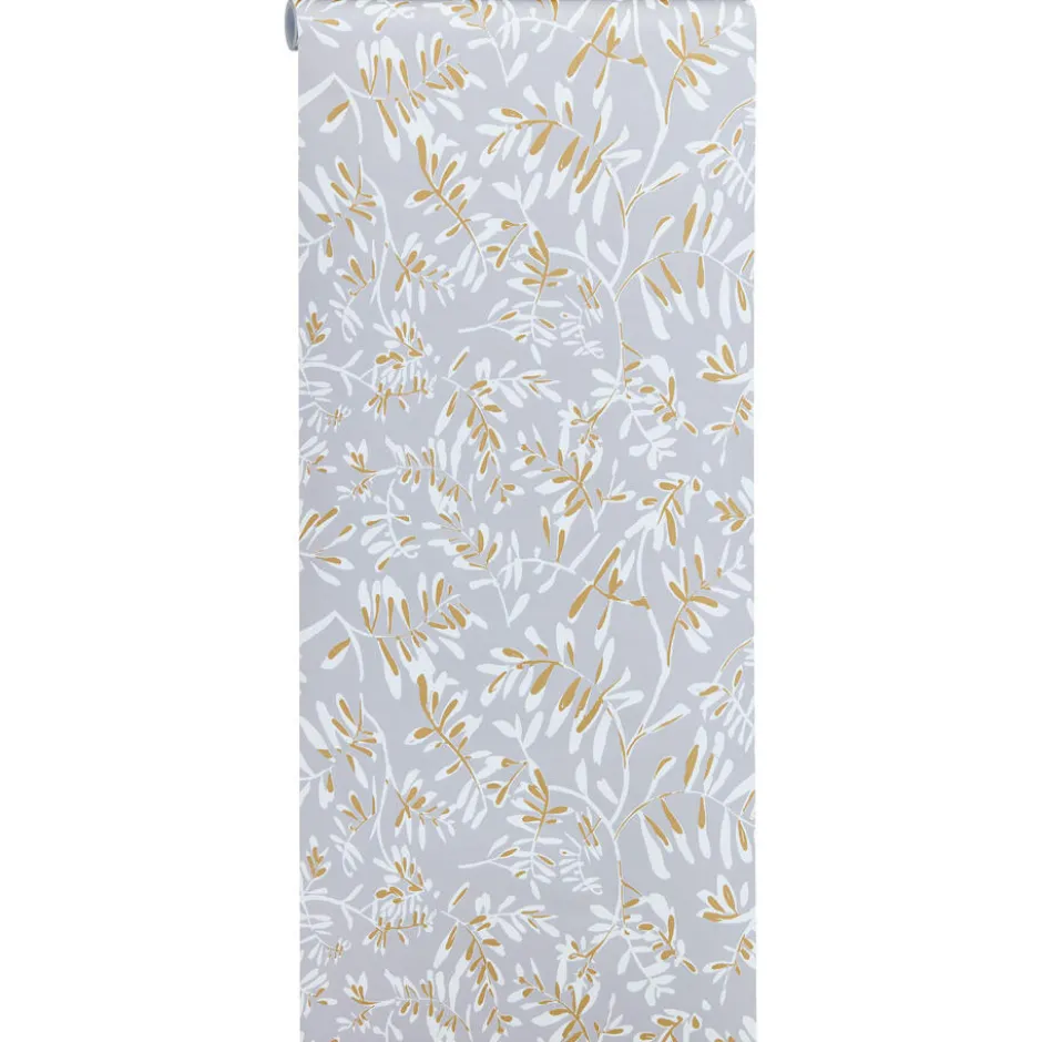 Behang Bloss Grijs/Oker|Kwantum Best