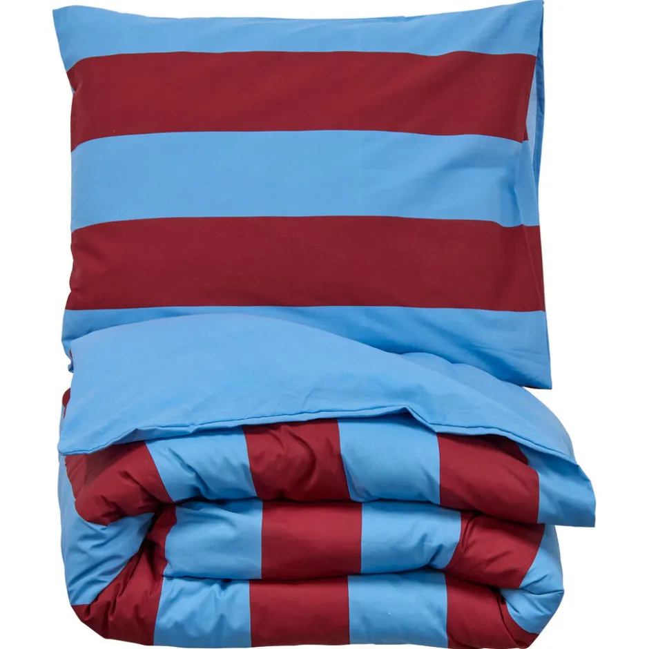 Dekbedovertrek Ezra - Blauw/rood 140x220 Cm|Kwantum Best