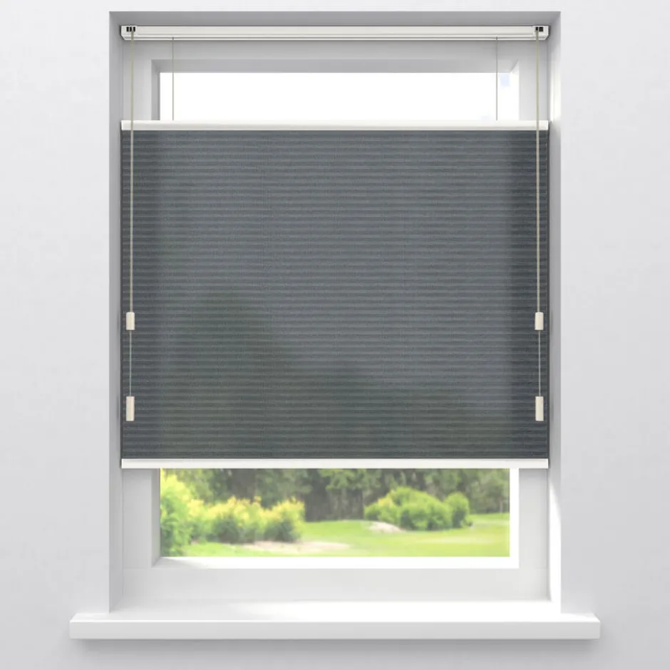 Fenstr Dubbel Plisségordijn Mia Donkergrijs Lichtdoorlatend|Kwantum Discount