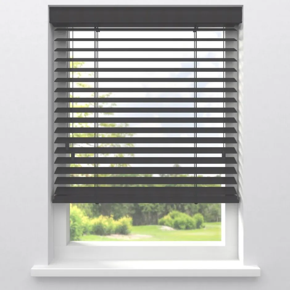 Fenstr Houten Jaloezie Wouter Donker Grijs 50mm|Kwantum Fashion