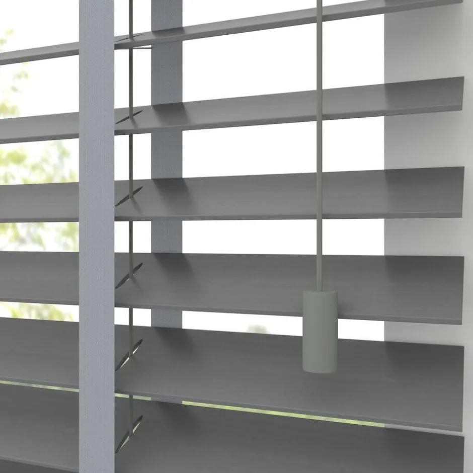 Fenstr Houten Jaloezie Wouter Midden Grijs 50mm|Kwantum Discount