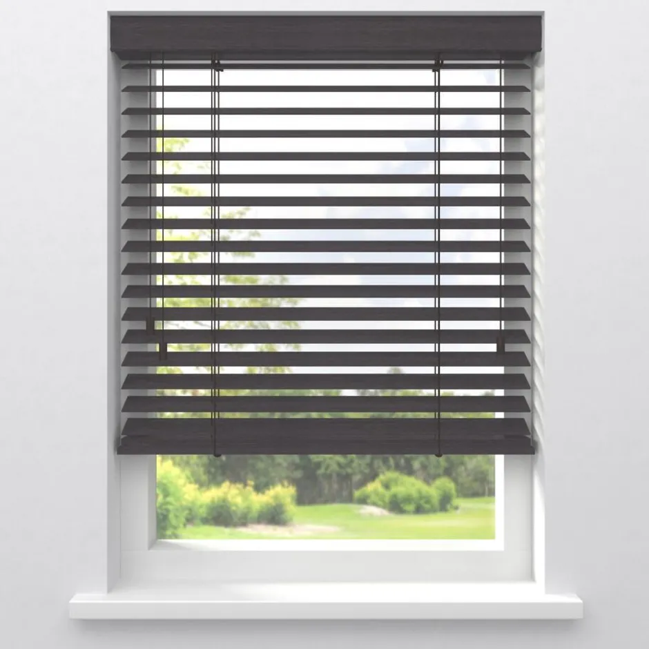 Fenstr Houten Jaloezie Jonas Grijs 50mm|Kwantum Outlet