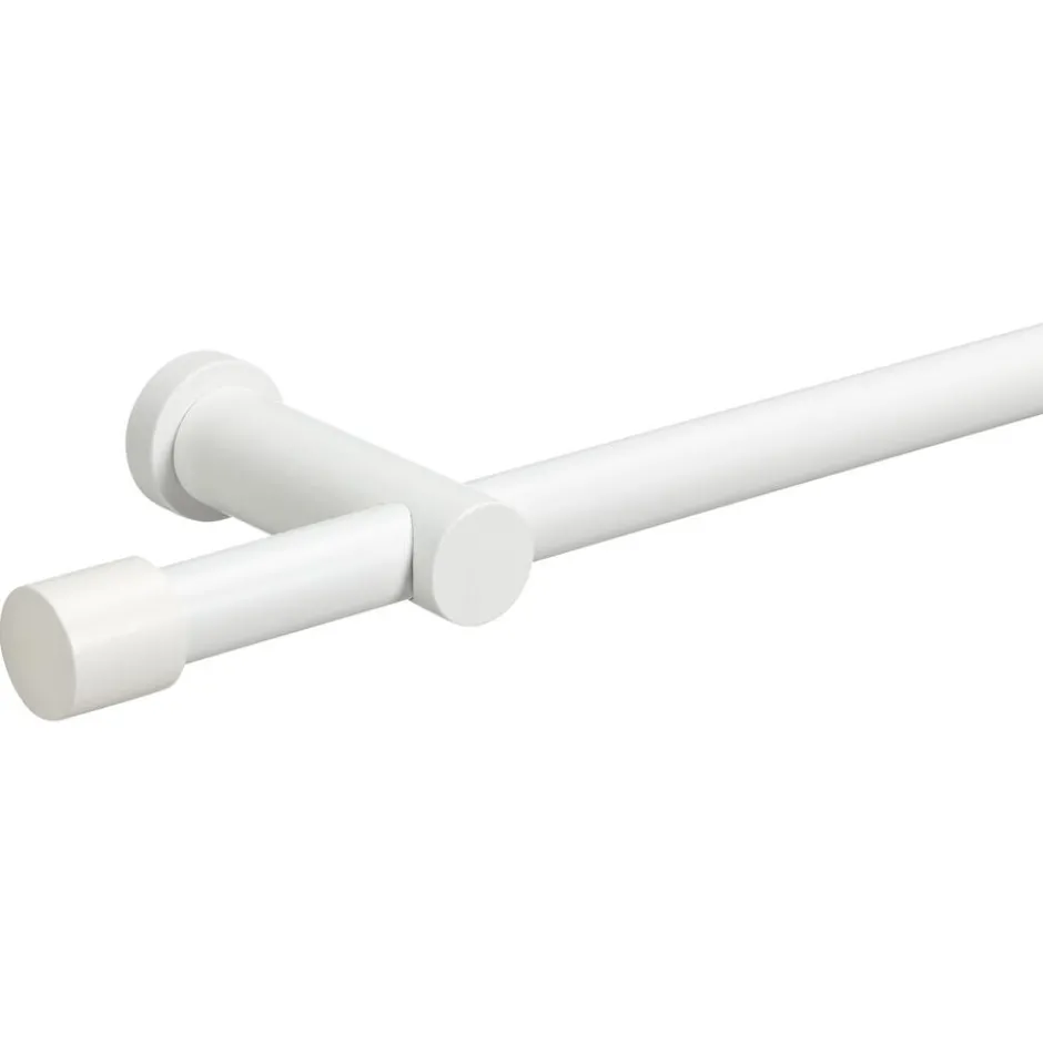 Gordijnroede 200 Cm Wit Hout - Ø28mm|Kwantum Fashion