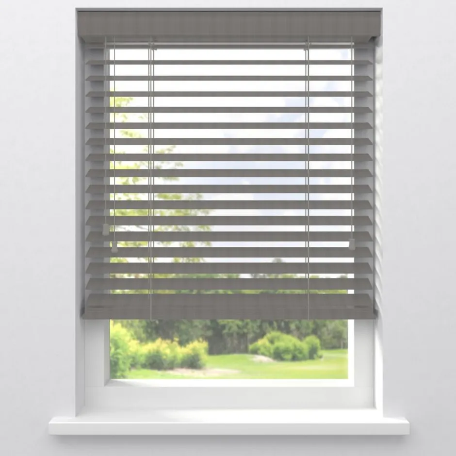 Houtlook Jaloezie Faber Grijs 50mm|Kwantum Hot