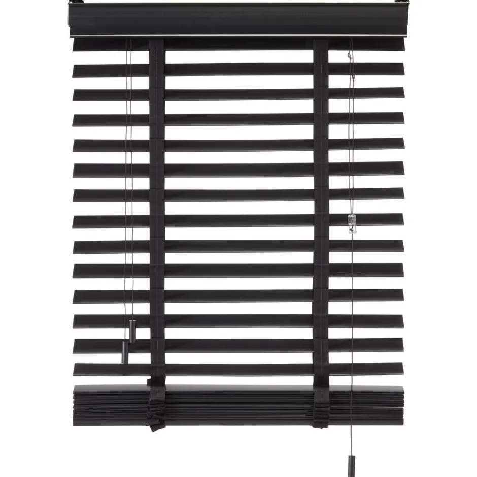 Houtlook Jaloezie Ravi Zwart 50mm 180x175 Cm|Kwantum Clearance