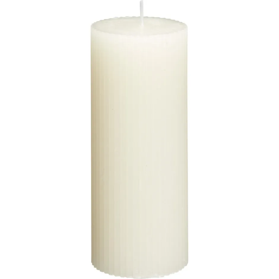 Kaars Rustiek Ribbel Naturel 15 Cm|Kwantum Outlet