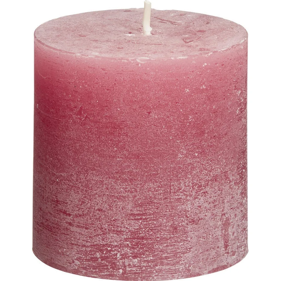 Kaars Rustiek Roze 7x7 Cm|Kwantum Sale