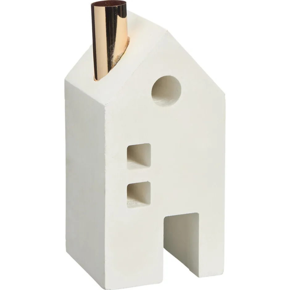 Kandelaar Huis Wit - 9x9x18,5 Cm 9x9x19 Cm|Kwantum Hot