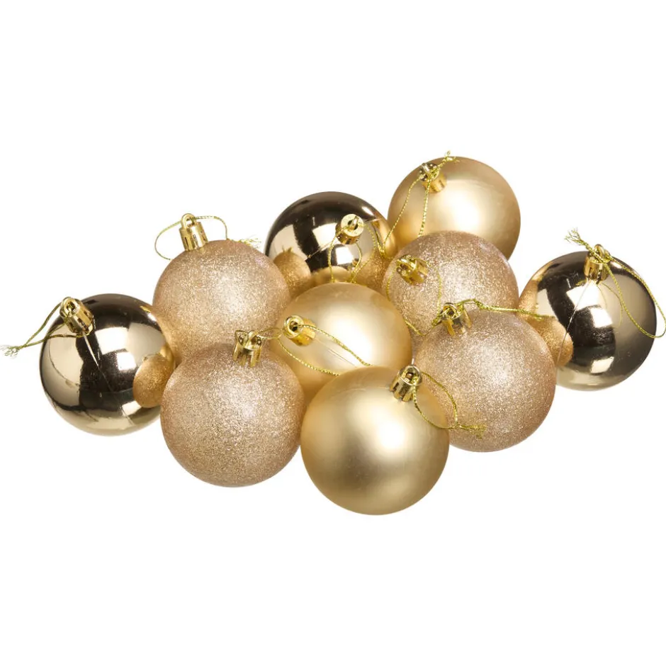 Kerstballen Champagne - 10 Stuks|Kwantum Fashion