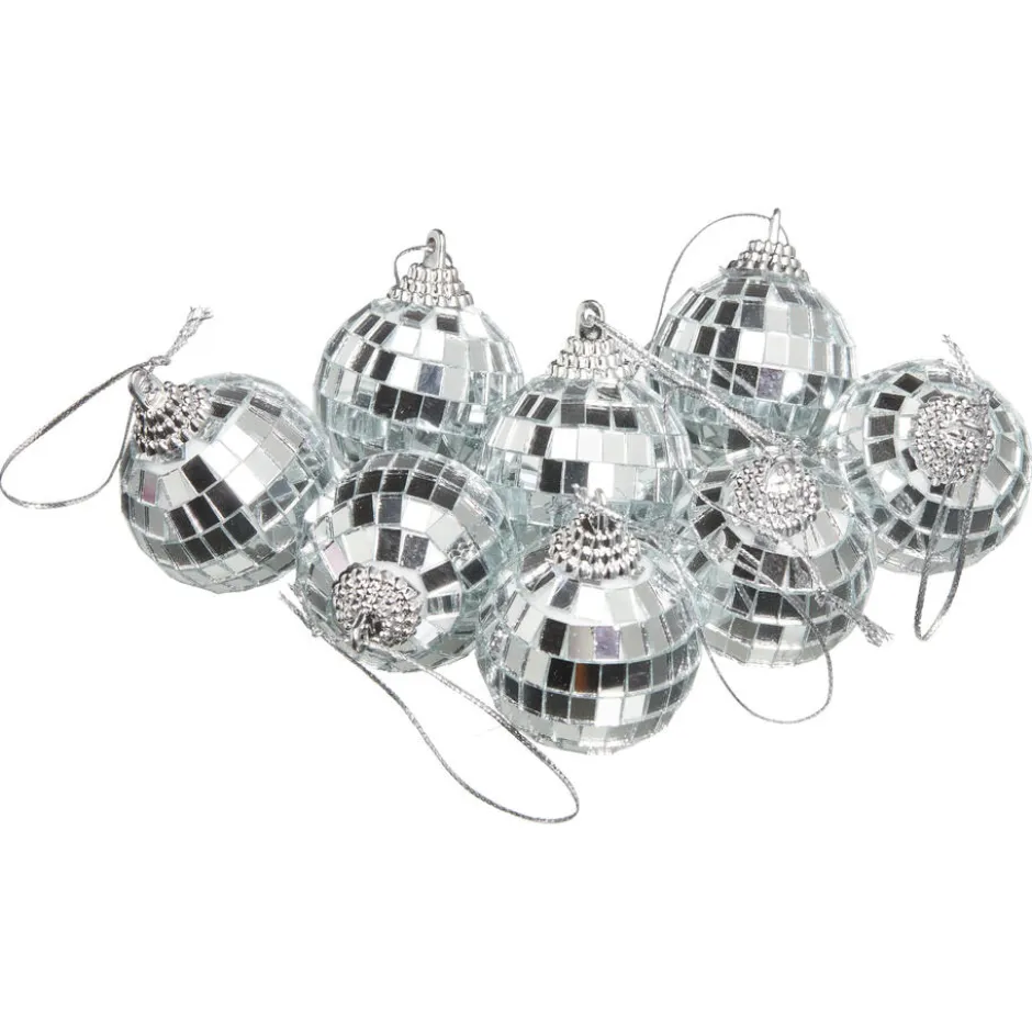 Kerstballen Disco Zilver - 8 Stuks|Kwantum Clearance