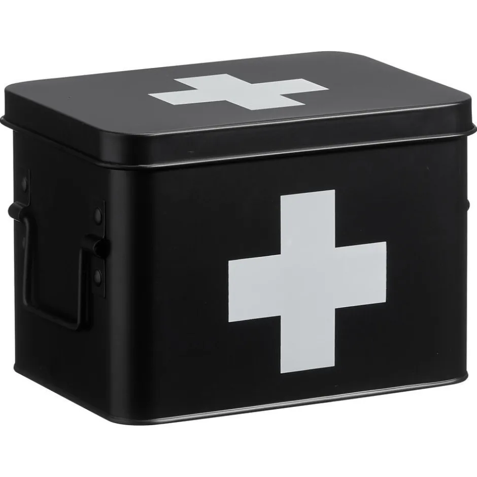 Medicijnbox Zwart 15,5x21,5x15,5 Cm|Kwantum Outlet