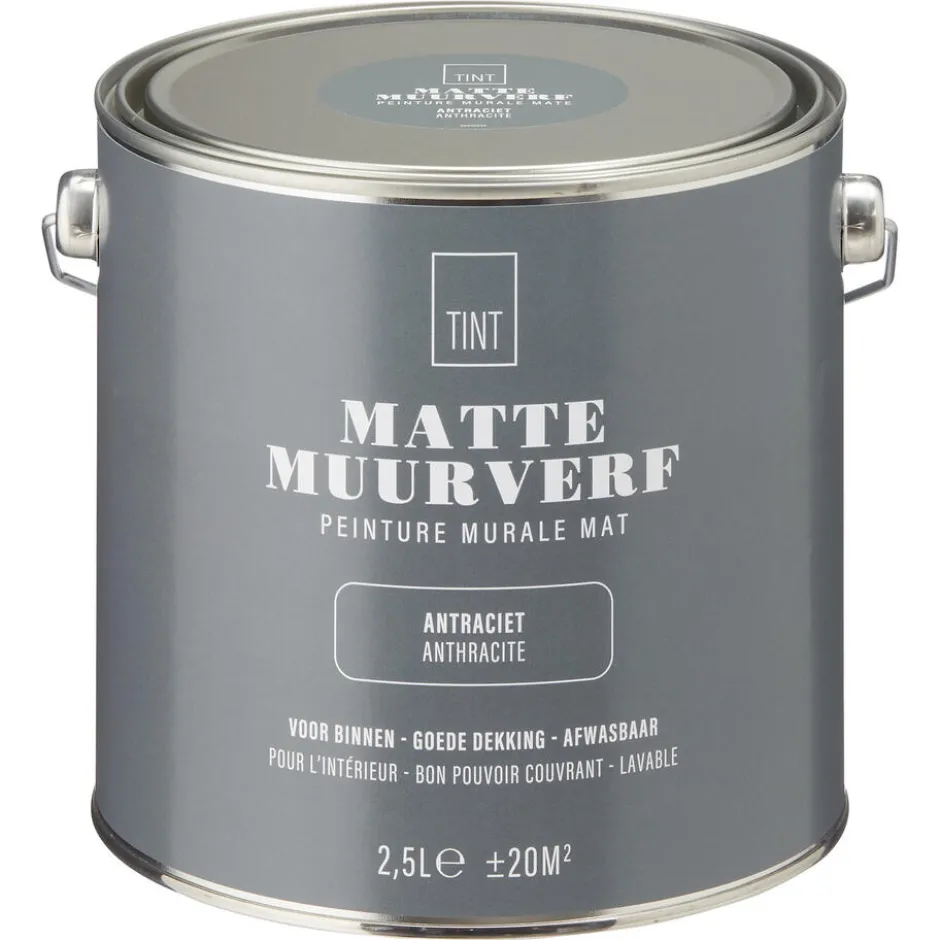 Muurverf Mat Antraciet 2.5 L|Kwantum New