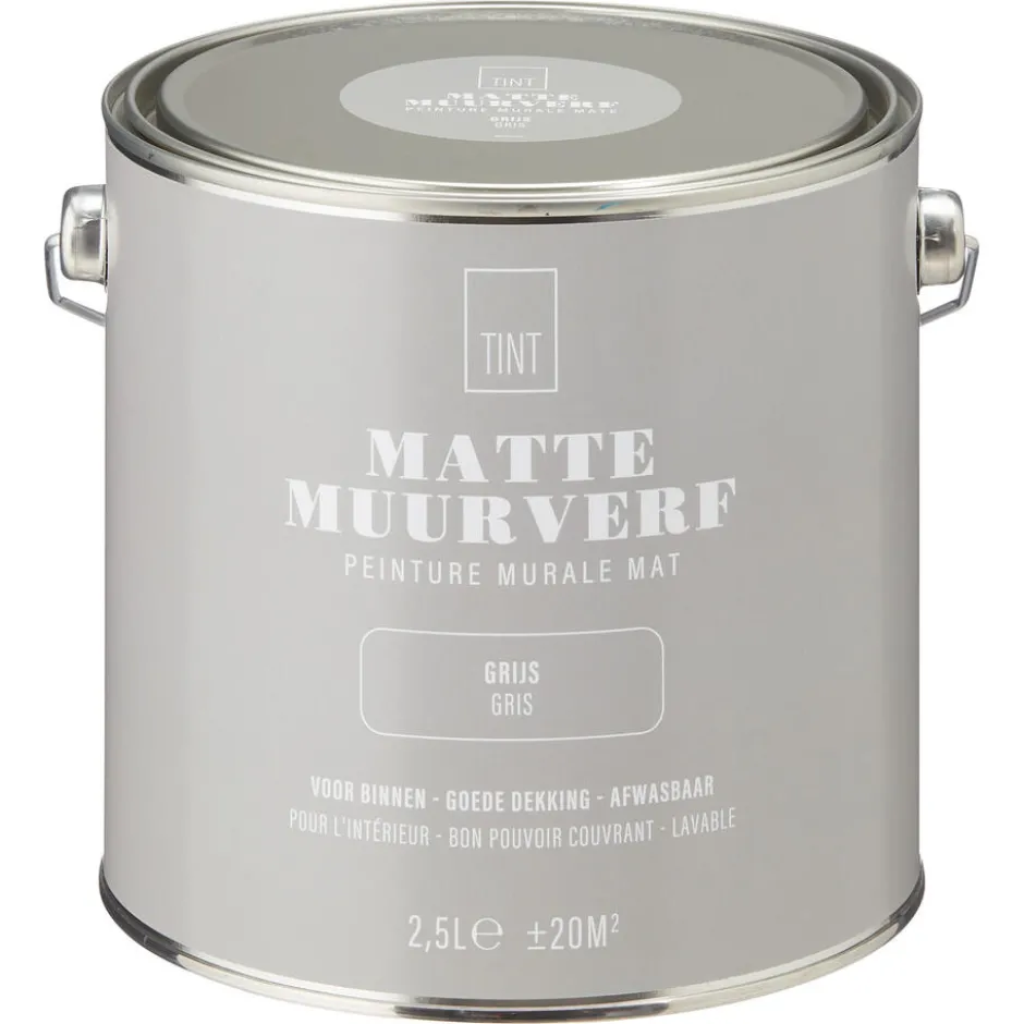 Muurverf Mat Grijs 2.5 L|Kwantum Clearance