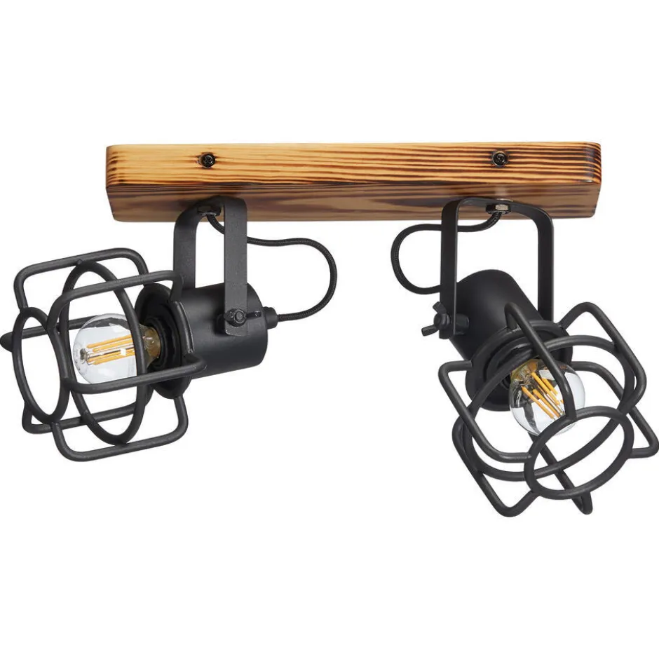 Spot Wood 2-Lichts Zwart|Kwantum Best