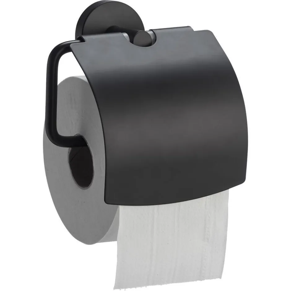 Toiletrolhouder Metaal Zwart 14,5x7x14,5 Cm|Kwantum Hot