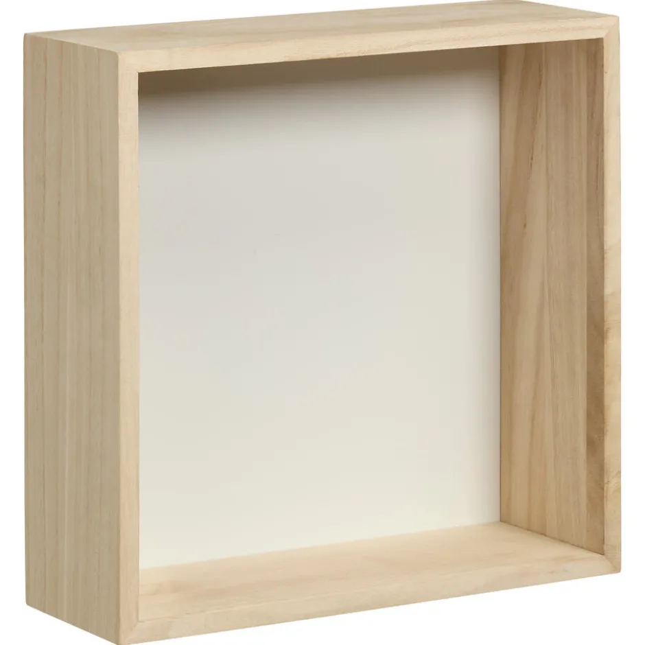 Wanddecoratie Hout Wit Maat M 25x9x25 Cm|Kwantum Clearance